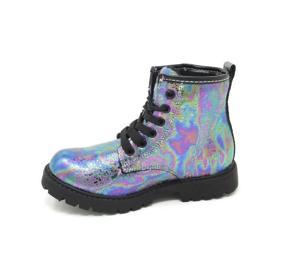 Girls sparkly flat ankle boots with star