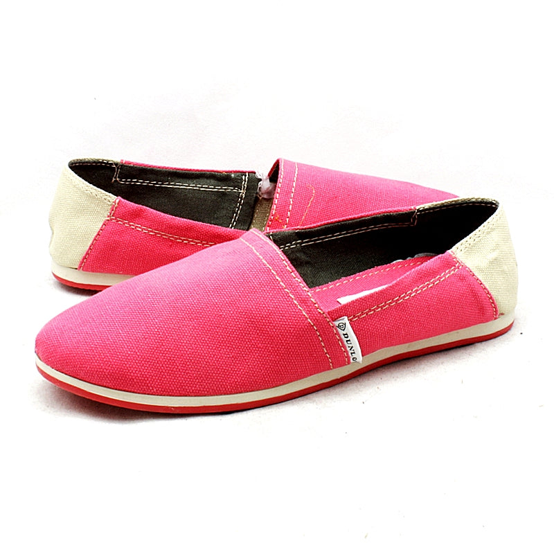 Salmon Pink Canvas slip on pumps / espadrilles