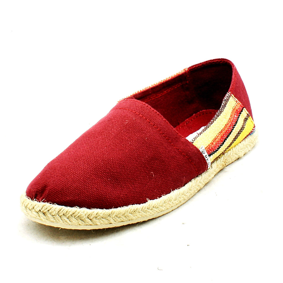 Canvas espadrilles / pumps with side stripesRed / UK 3