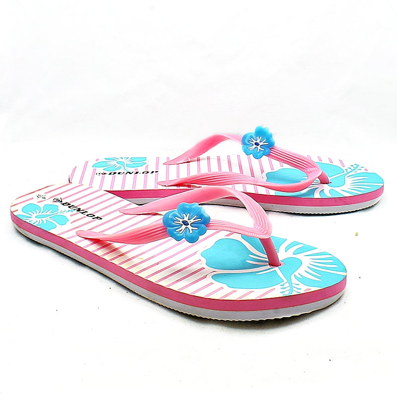 Print flip flops / beach shoes / sandalsPink Blue / UK 3