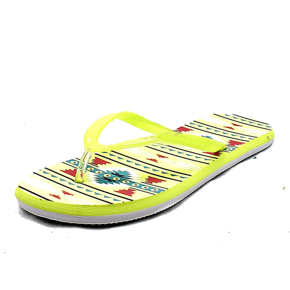 Print flip flops / beach shoes / sandalsYellow Aztec / UK 4