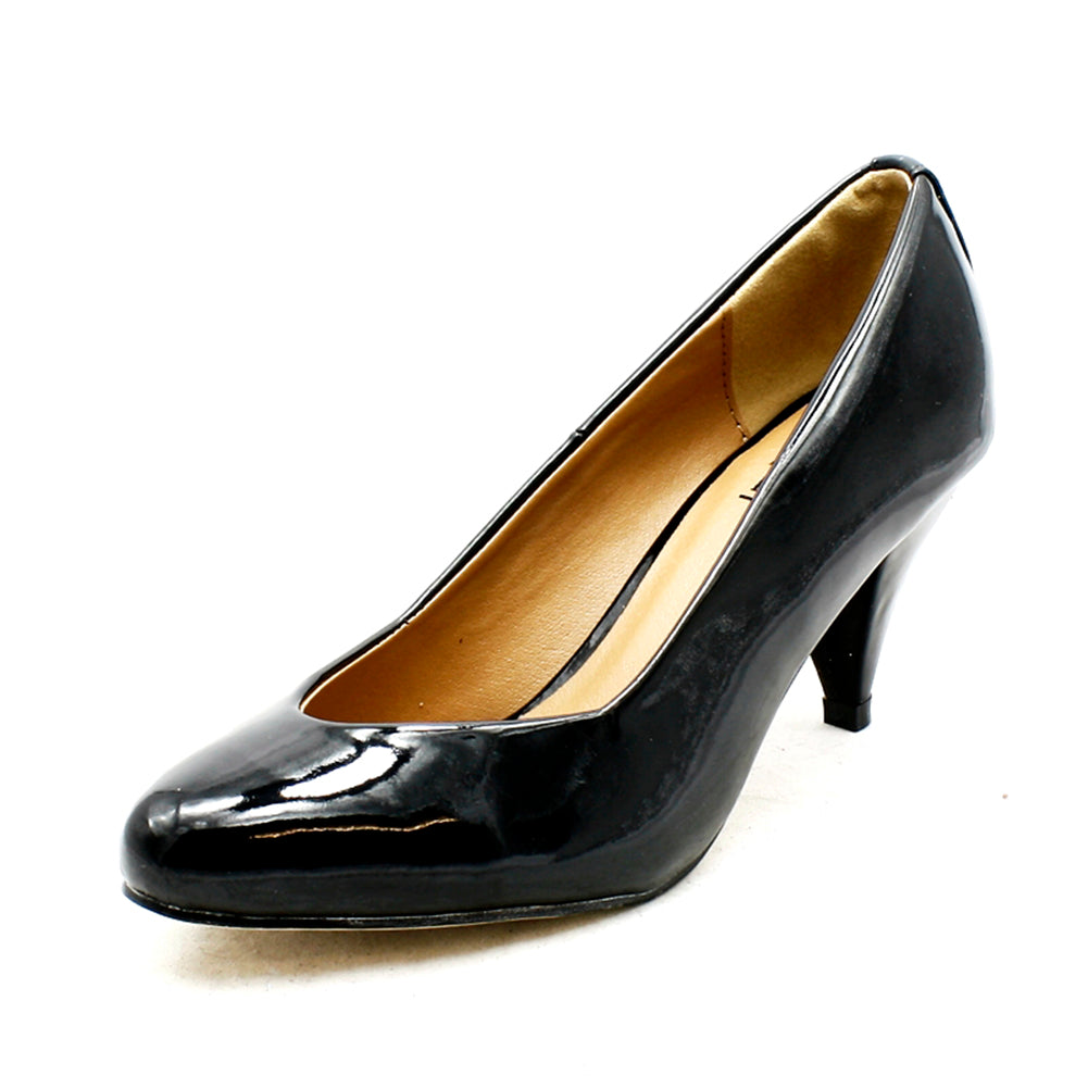 LOW HEEL PONTED TOE COURT SHOES WITH HEEEL DETAIL