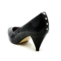 LOW HEEL PONTED TOE COURT SHOES WITH HEEEL DETAIL
