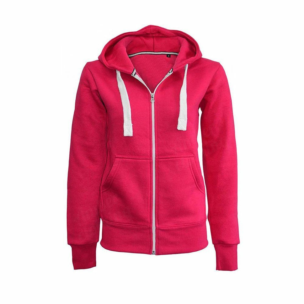 ROCKTHOSECURVES ZIP UP HOODY PLUS SIZE JACKETFuchsia / UK 14