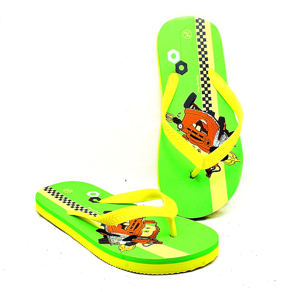 Children's flip flops / beach shoes summer sandalsYellow Car / UK 11-12 childrens