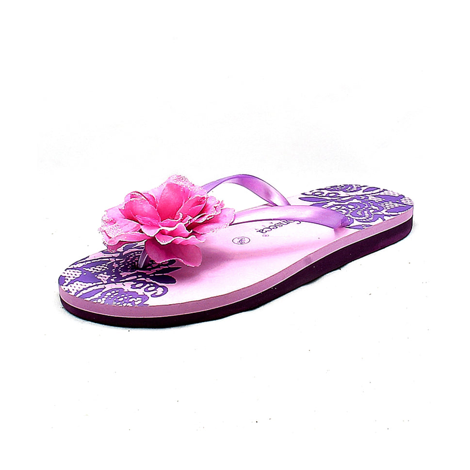 Rosette detail front pretty flip flopsPink / UK 3-4