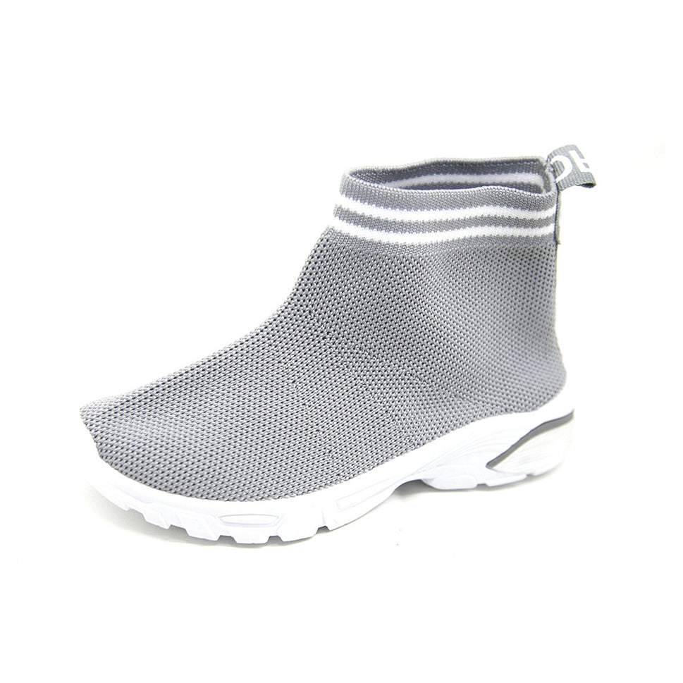 Childrens Latest style fabric  trainers / ankle bootsGrey / UK 13 older Girls