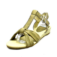 Soft strappy low wedge flat sandals