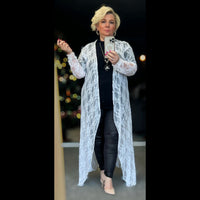 Long length open front  lace Waterfall Jacket / cardigan