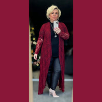 Long length open front  lace Waterfall Jacket / cardigan