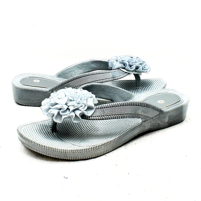 ROCKTHOSECURVES BEADED ROSETTE FLIP FLOPS SANDALS