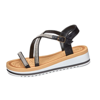 Low Wedge Sparkly Cross Strap summer sandals