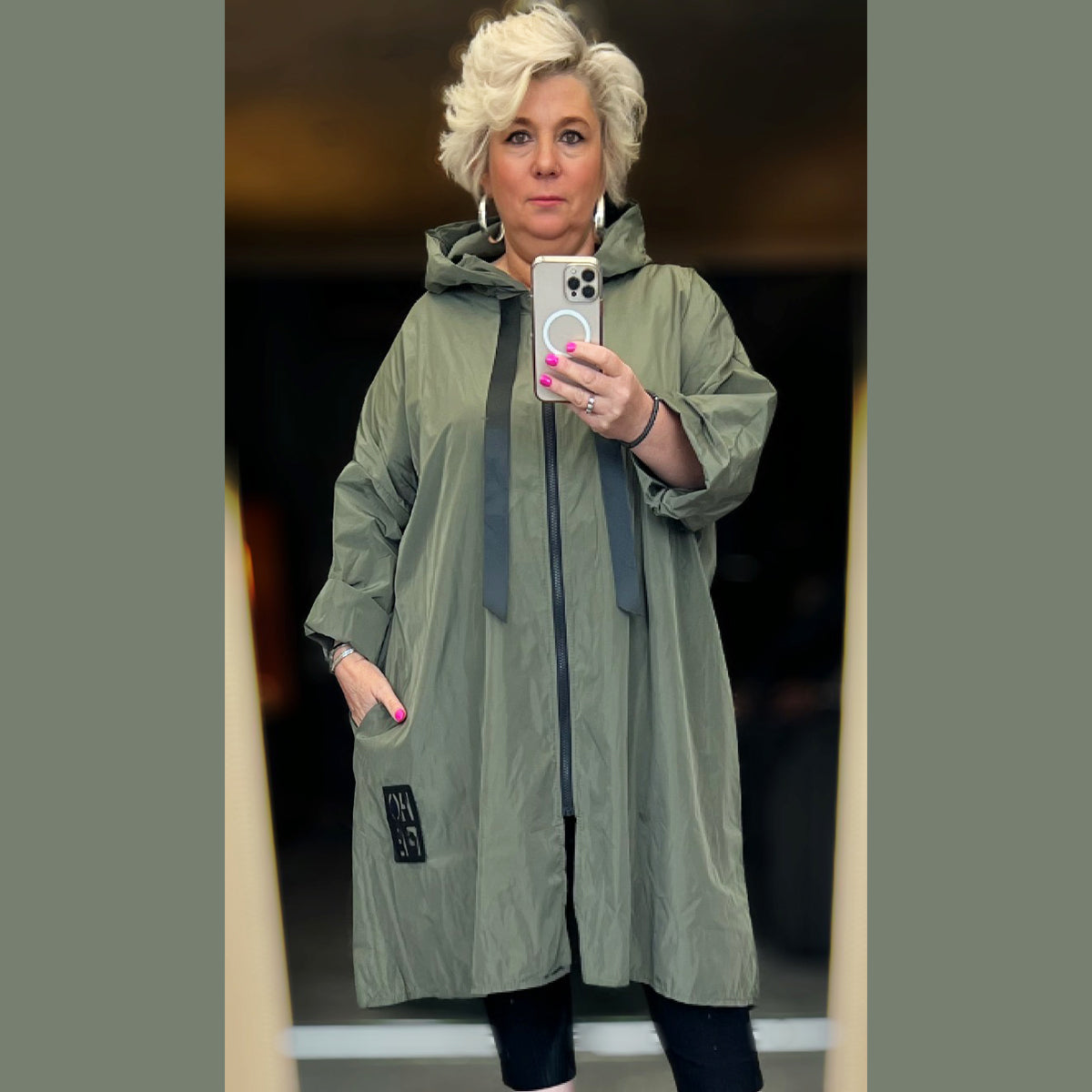 Plus size lined on sale raincoat