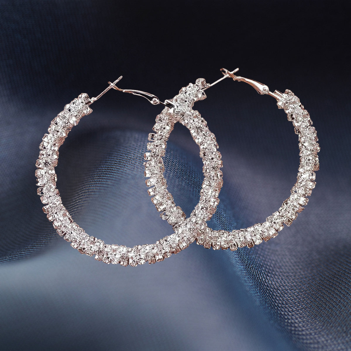 Extra large rhinestone hot sale hoop earrings