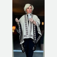 Reversible Knitted Grecian Oversized Shawl / Scarf