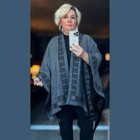 Reversible Knitted Grecian Oversized Shawl / Scarf