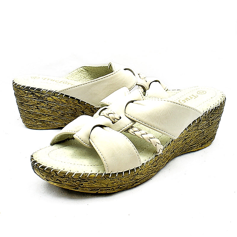 Comfort cushioned wedge heel sandals