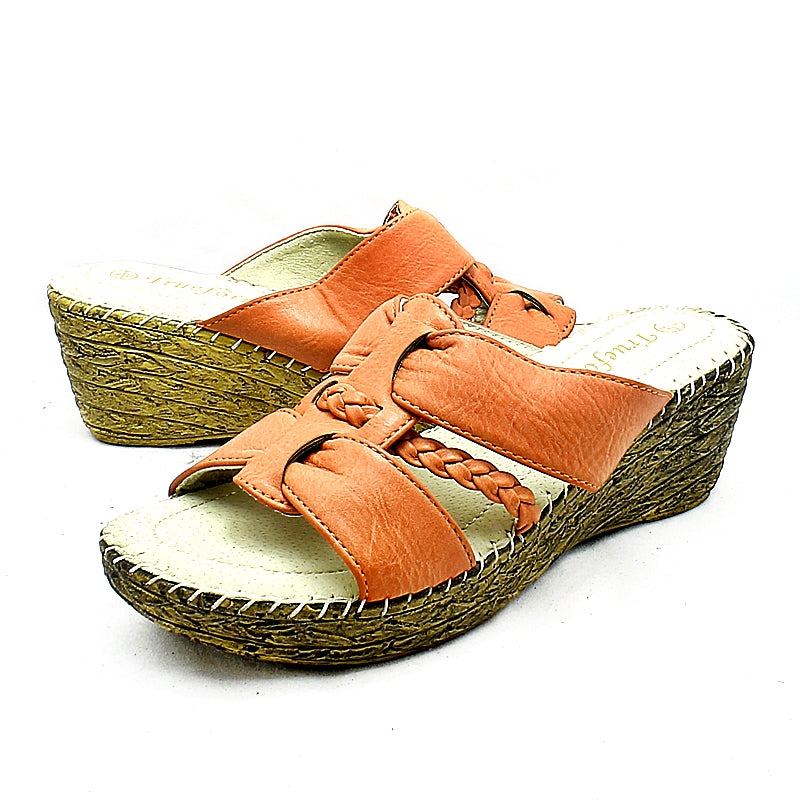 Comfort cushioned wedge heel sandals