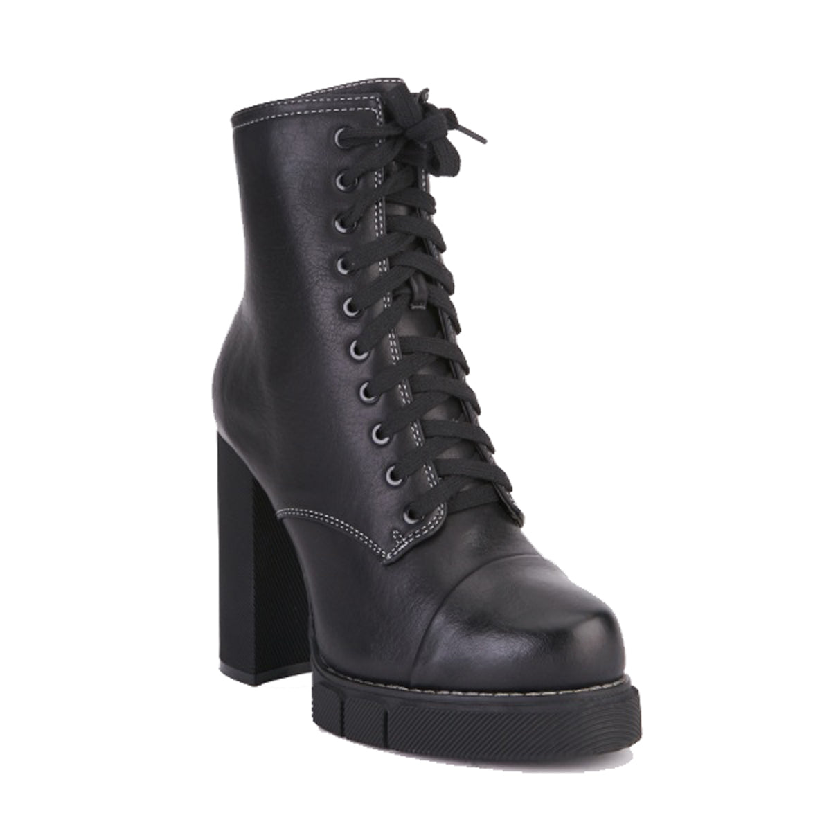 Block Heel Platform Ankle Boots