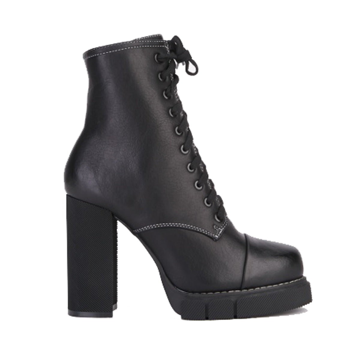 Block Heel Platform Ankle Boots