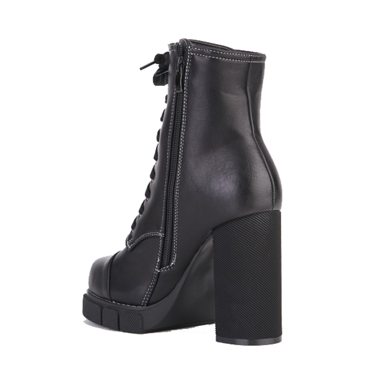 Block Heel Platform Ankle Boots