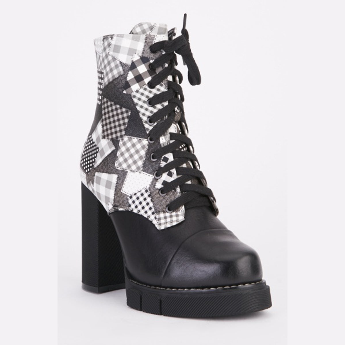 Block Heel Platform Ankle Boots