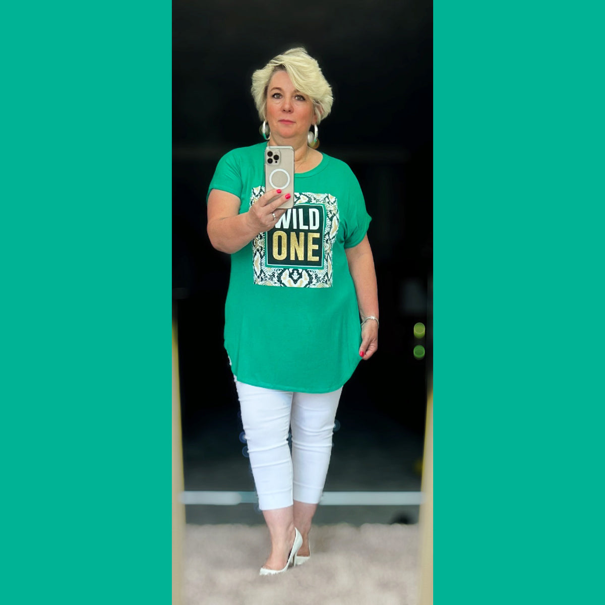 Short sleeve Dipped Hem Wild One t-shirt - PLUS SIZE