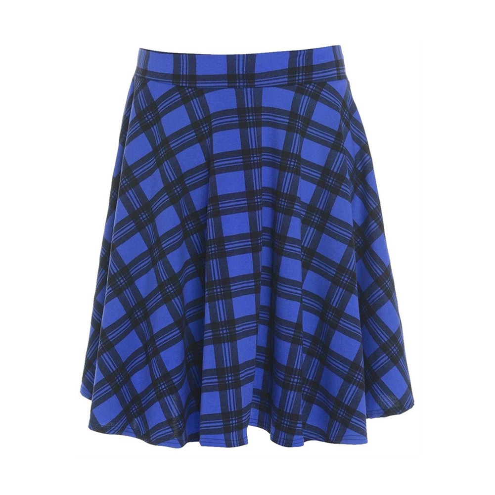 ROCKTHOSECURVES TARTAN A-LINE SWING SKATER SKIRT WITH ELASTICATED WAIST