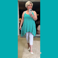 Cami swing top strappy with hanky hem