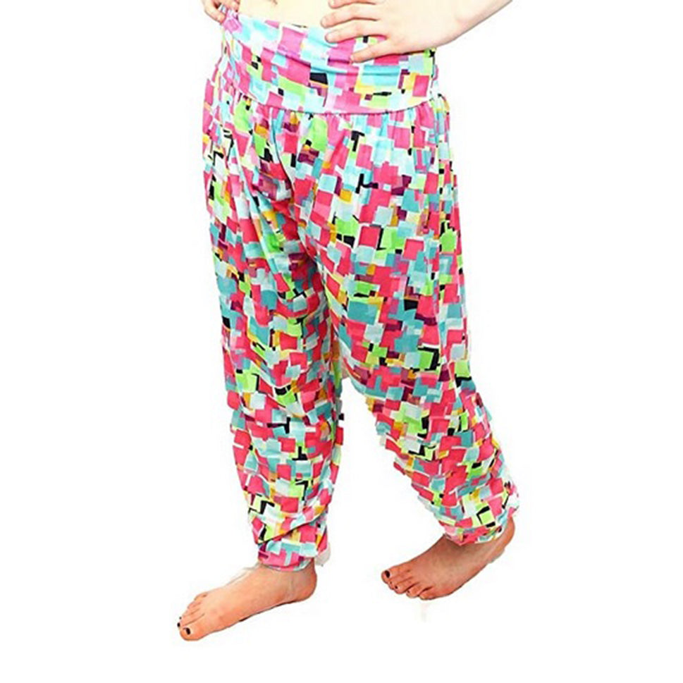 Comfy elastic waist high rise Harem trousers - PLUS SIZES TOOPink Multi / UK 8-10