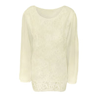 LACE BLOUSE WITH LONG CHIFFON SLEEVES
