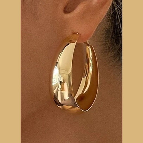 Oval Gold Hoop Costume jewellery earrings