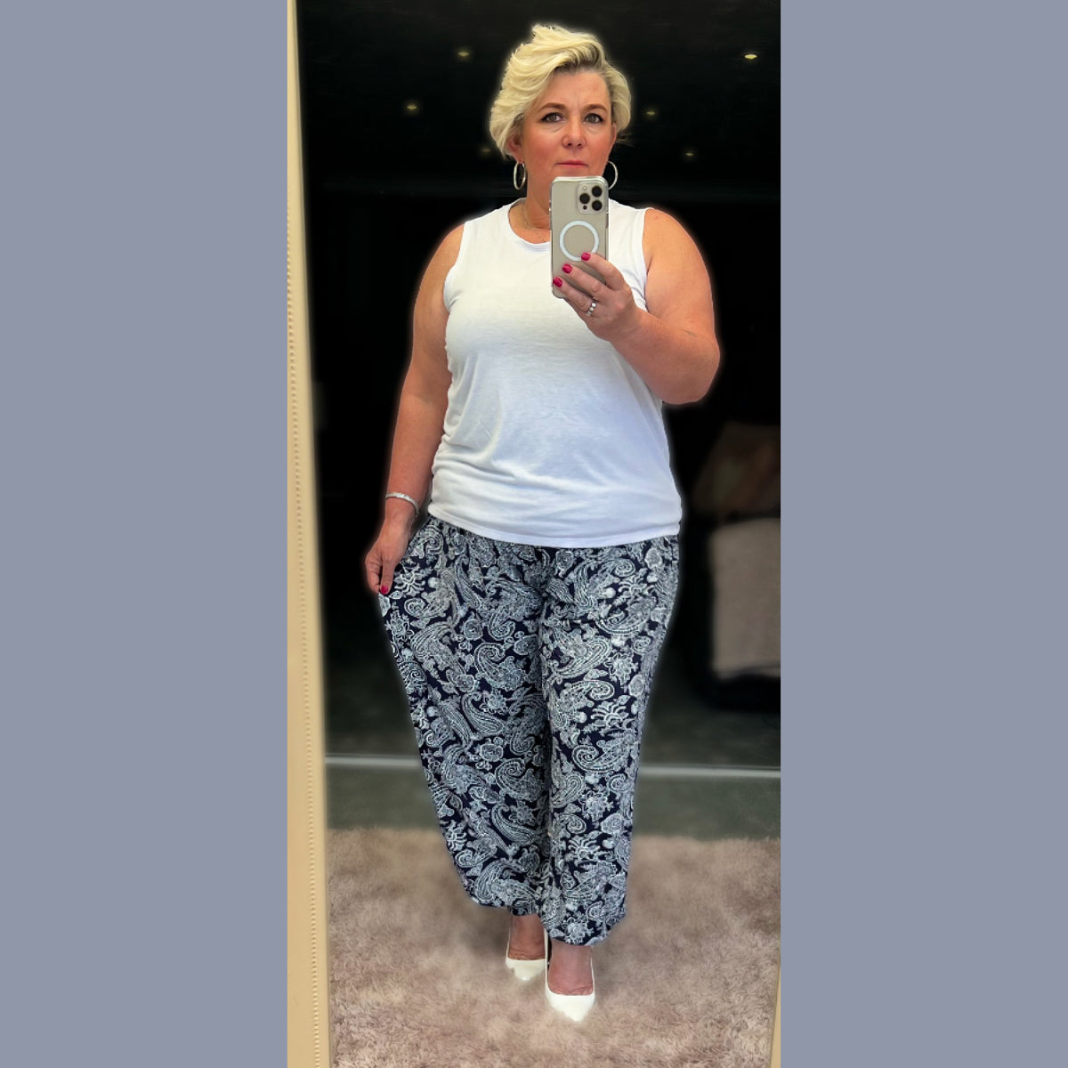 Comfy elastic waist high rise Harem trousers - PLUS SIZES TOO