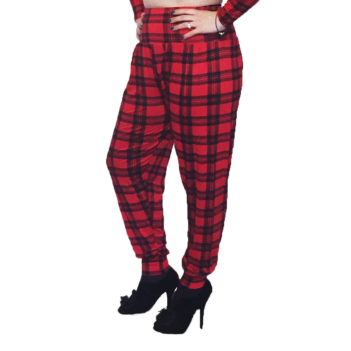 Womens red cheap tartan pants