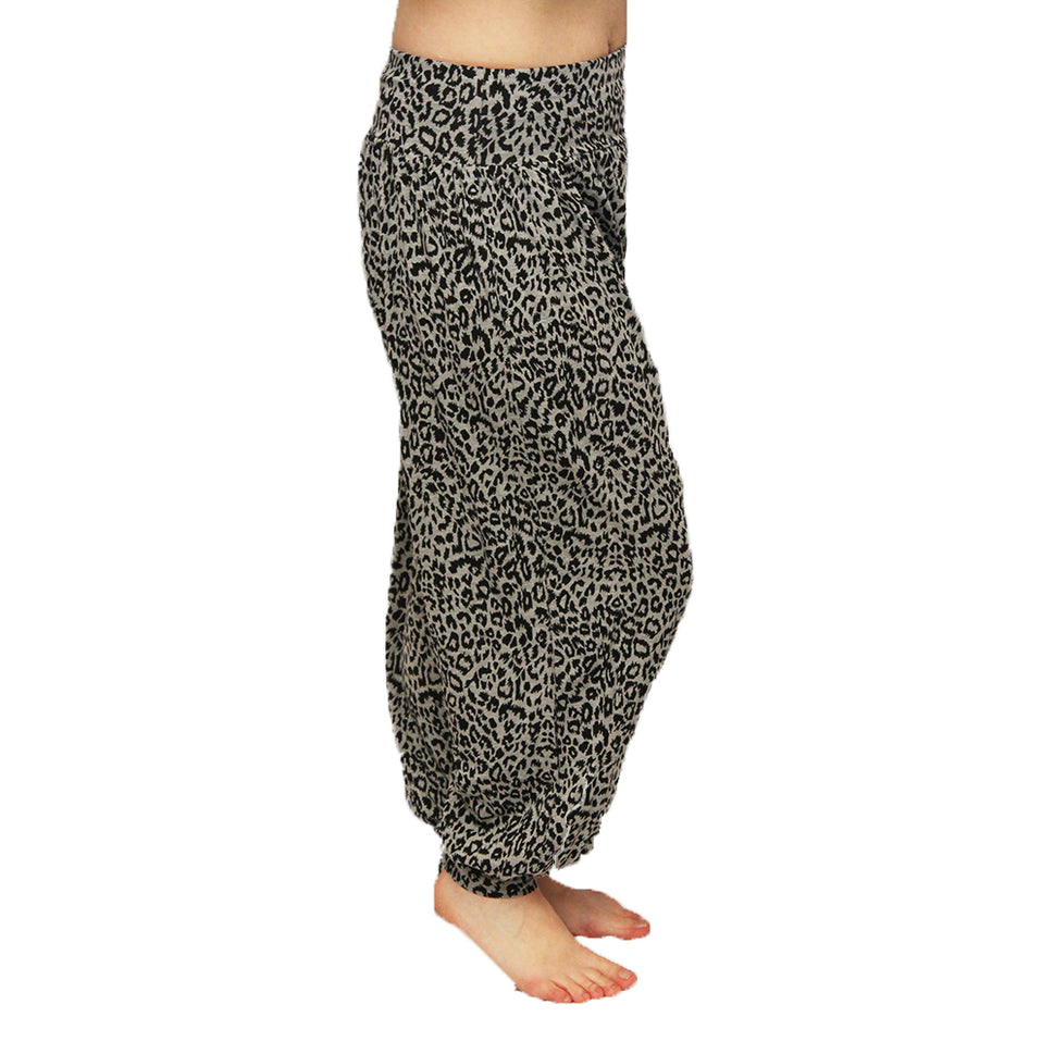 Comfy elastic waist high rise Harem trousers - PLUS SIZES TOOGrey Leopard / UK 12-14