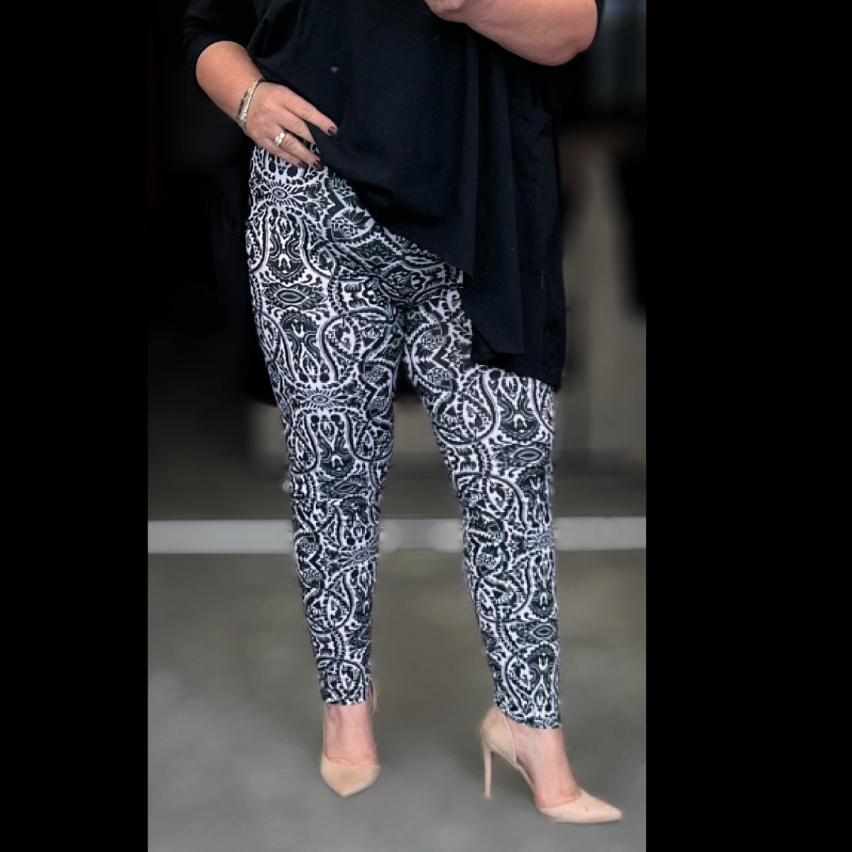 Black sales paisley leggings