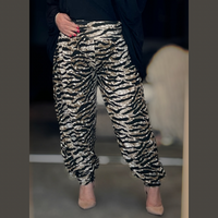 Brown Black Tiger Print loose fit wide leg harem pants Ali Baba Trousers