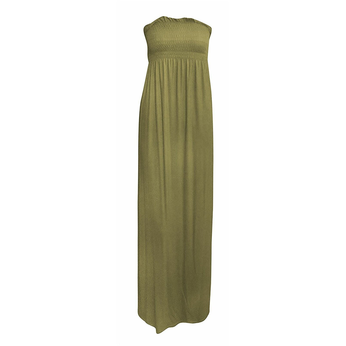 Strapless maxi deals dress with pockets