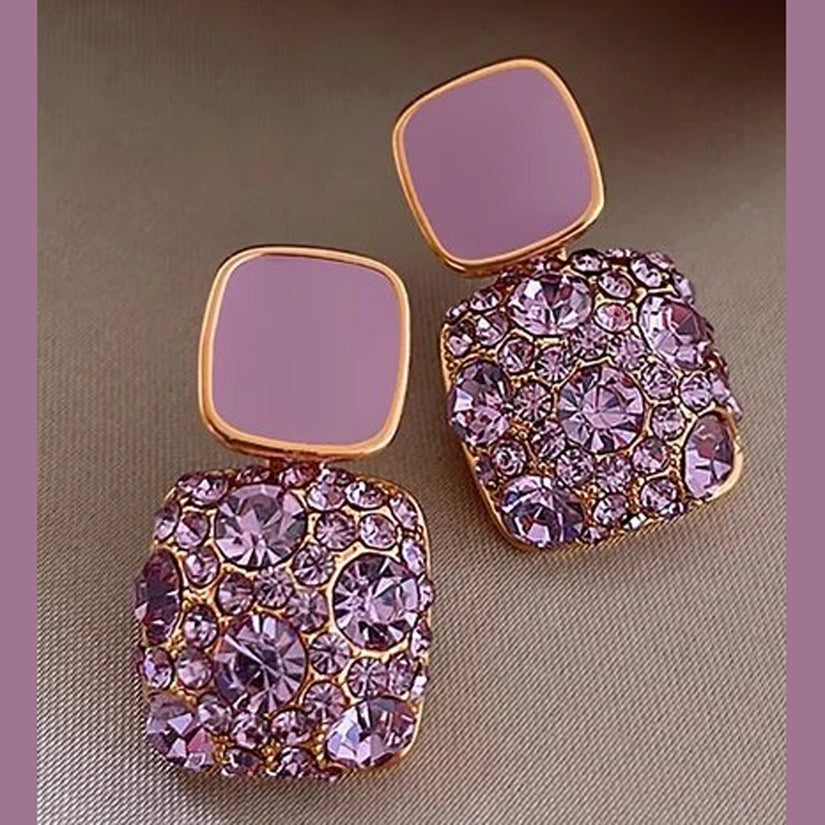 LILAC GOLD SPARKLY DROP EARRINGS