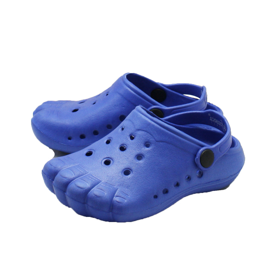 KIDS RUBBER CLOG SHOES WITH TOE IMPRINTBlue / UK 4-5 infants