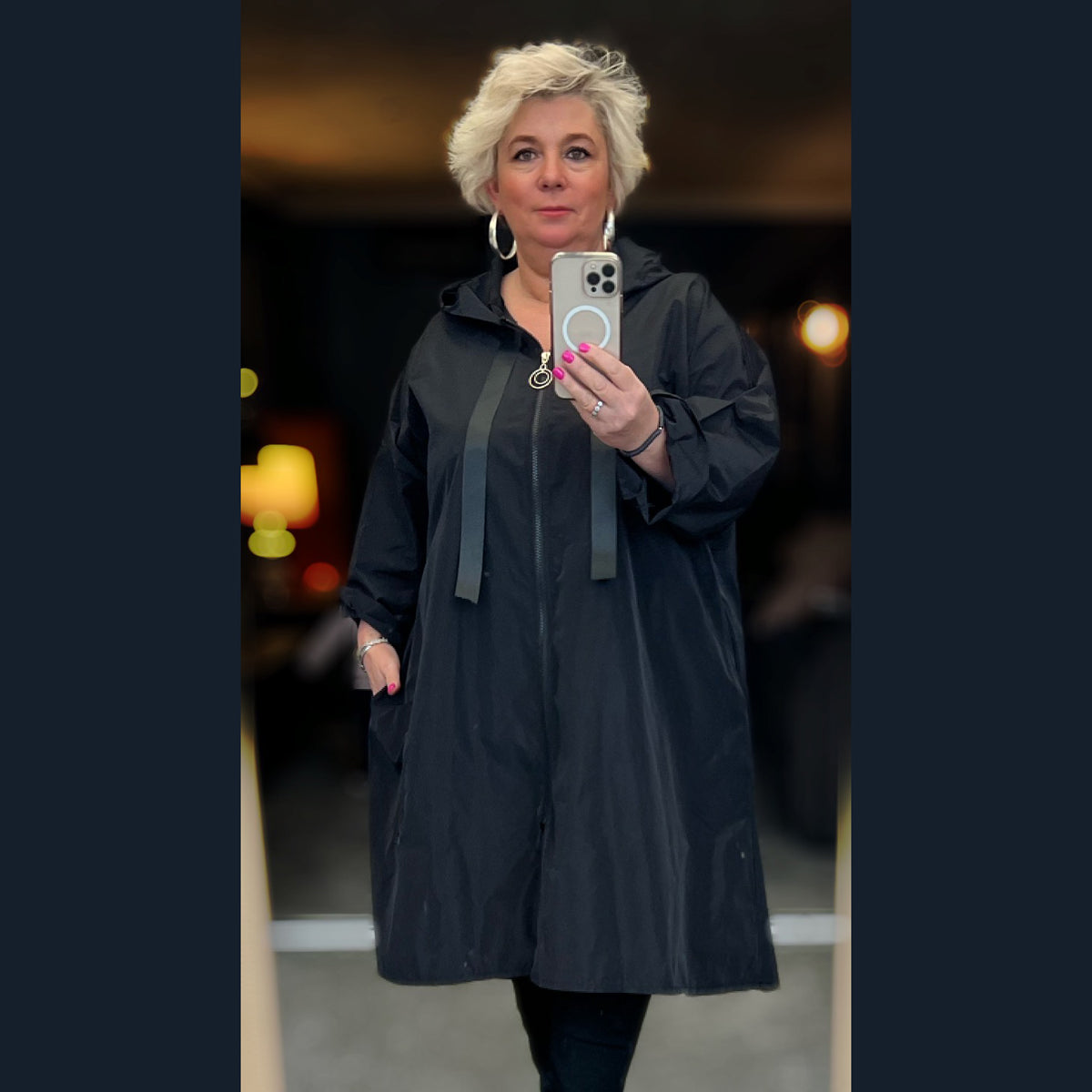 Plus size a line on sale raincoat