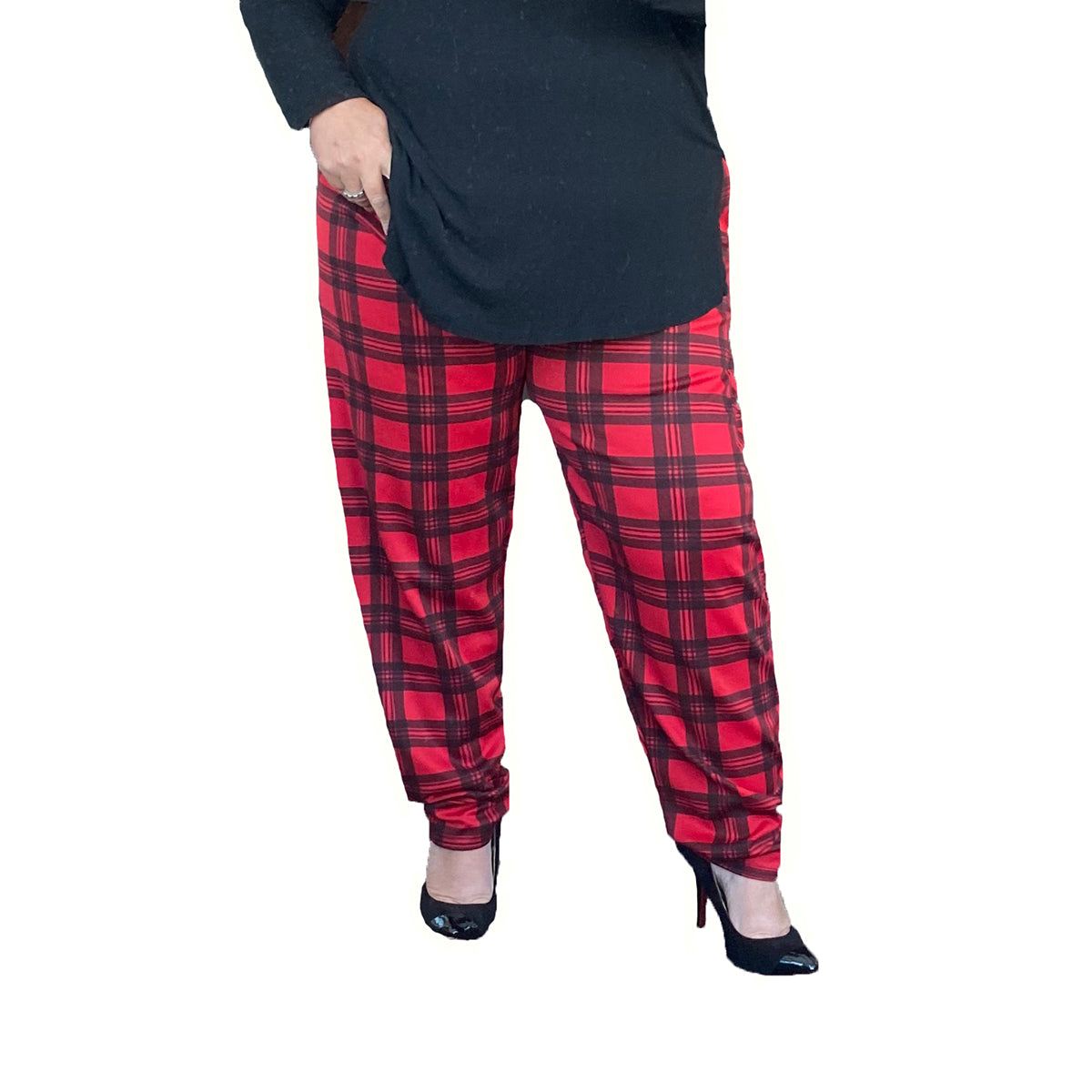 Plaid best sale pants plus