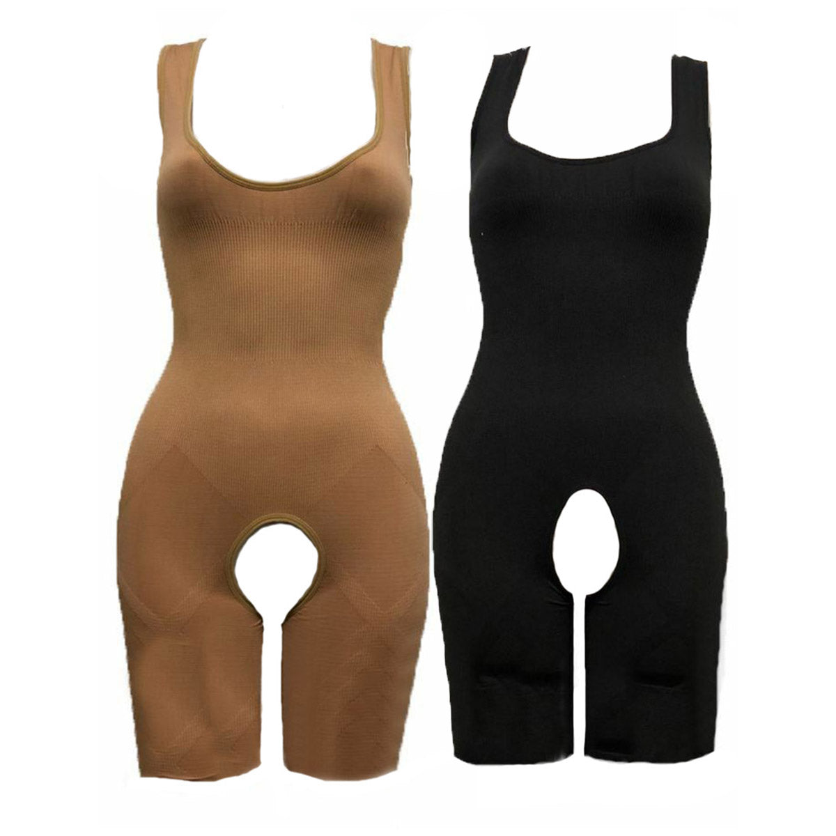 Elasticated all in one crotchless bodysuit shaper underwear