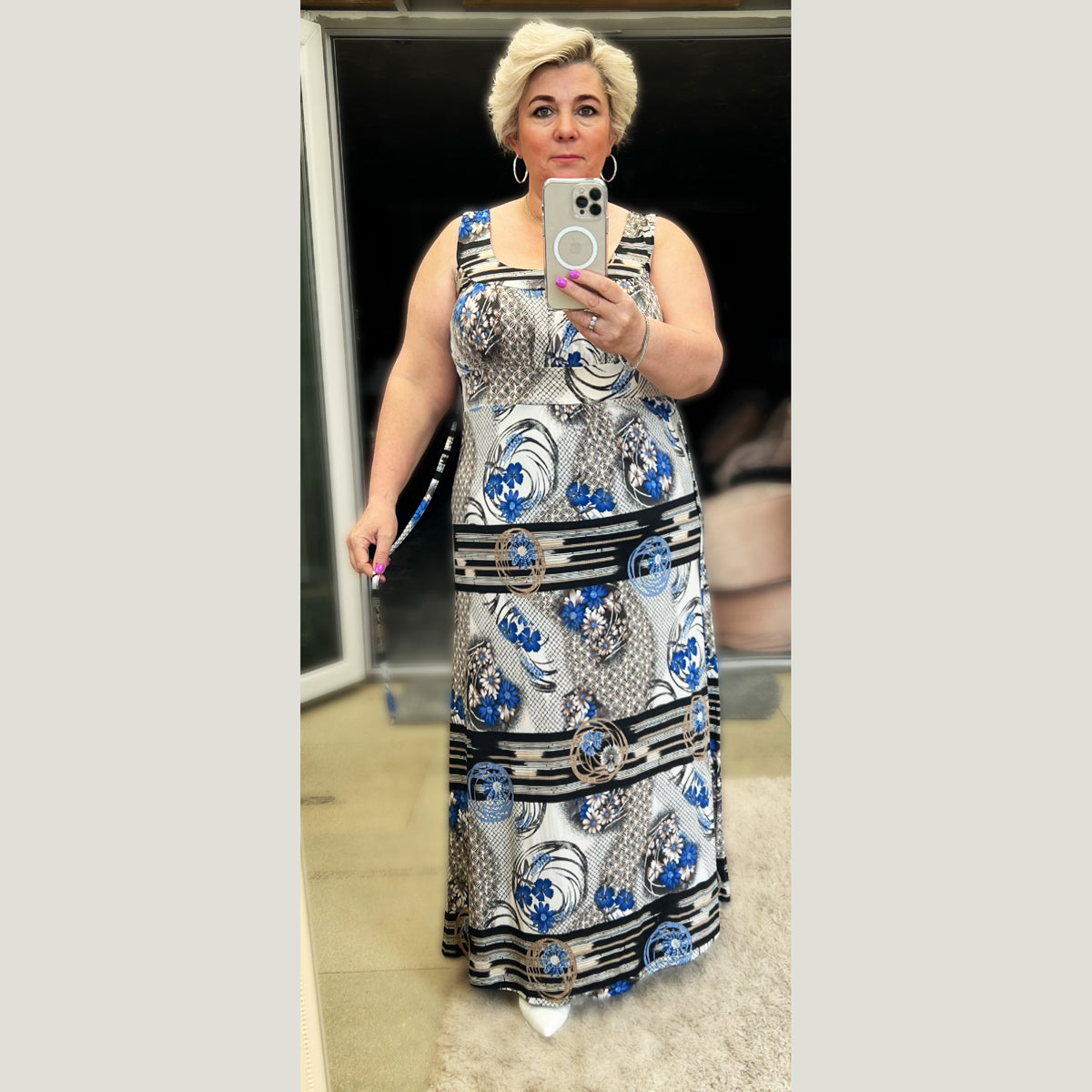 Sleeveless Smock top maxi dress - plus sizes
