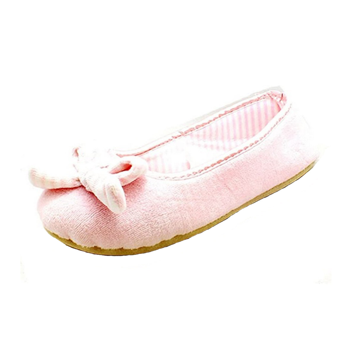 Pale Pink Fleece slippers with striped inner