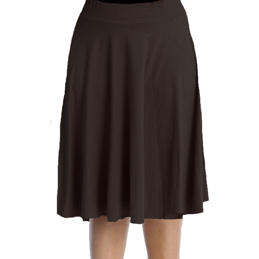 FAUX SUEDE ELASTICATED WAIST FULL SKATER SKIRT PLUS SIZES