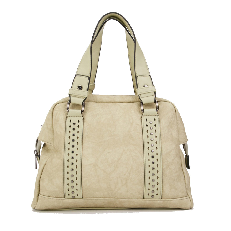 Textured Feel Studded handbagGreen / ONE SIZE