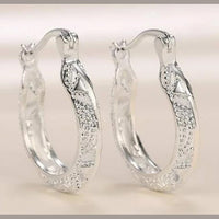 Silver or Rose Gold Textured hoop earrings