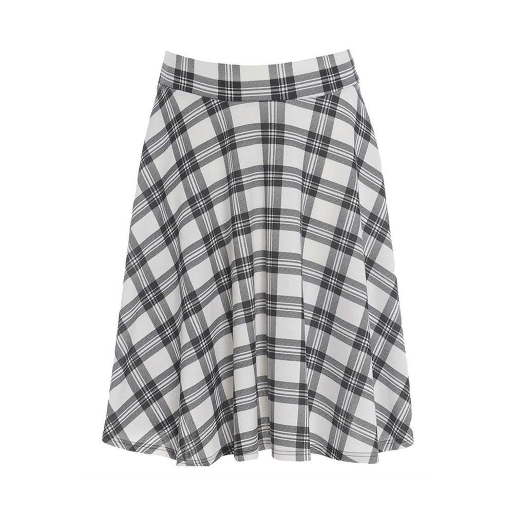 ROCKTHOSECURVES TARTAN A-LINE SWING SKATER SKIRT WITH ELASTICATED WAIST