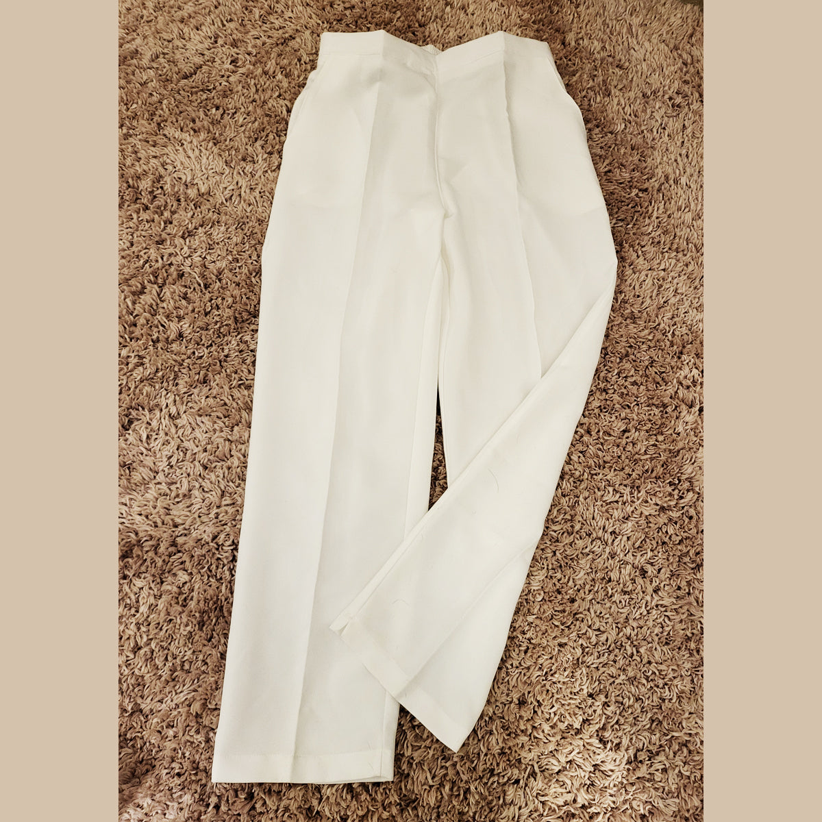 Straight Leg Trousers 1/2 elastic waist and side pockets (27 INCH)